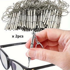 2pcs Steel Glasses Screwdrivers Portable Mini Glass Screwdrivers Keychain