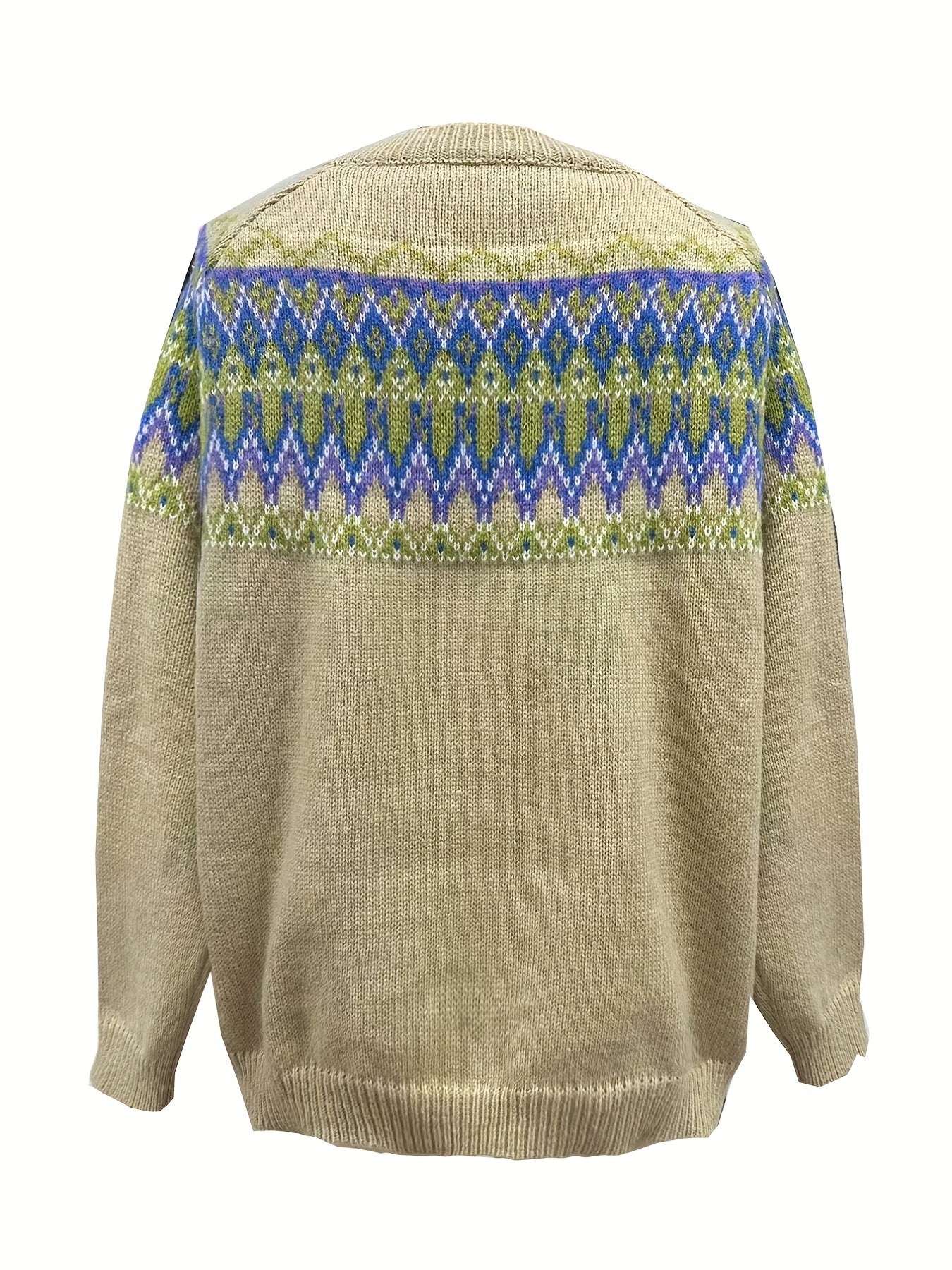  Striped Jacquard Button Up Sweater Cardigan