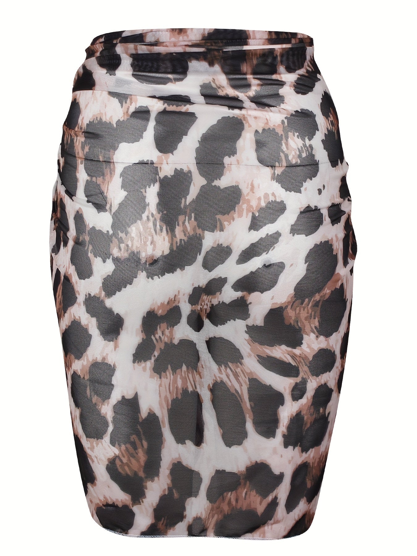 Leopard Print Beach Cover Up Skirt