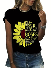 Letter Graphic Breathable Sports T-shirt Round Neck Slogan Workout Tee