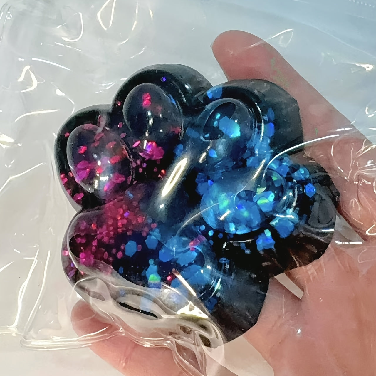 3pcs Galaxy Glitter Cat Paw Taba Squishy Toy Slow Rising Sensory Fidget Toy