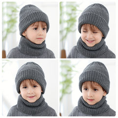 2pcs Woolen Knit Beanie Hat Scarf Set