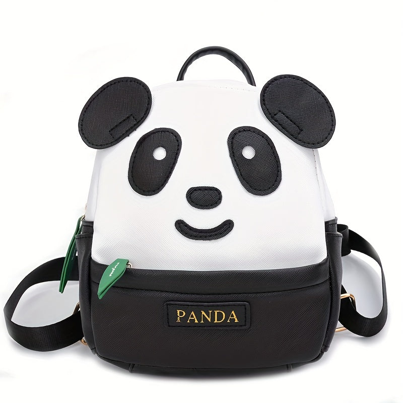 Panda Bamboo Leaf Leather Backpack for Kids