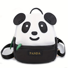 Panda Bamboo Leaf Leather Backpack for Kids
