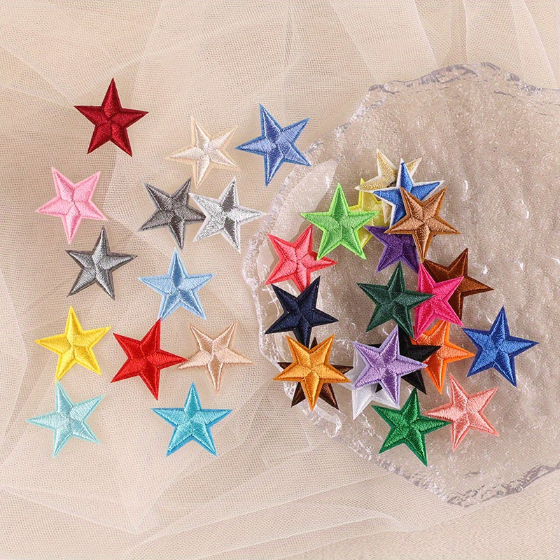 33pcs Pentagram Embroidered Badge Label for Girls Kids Clothing Accessories