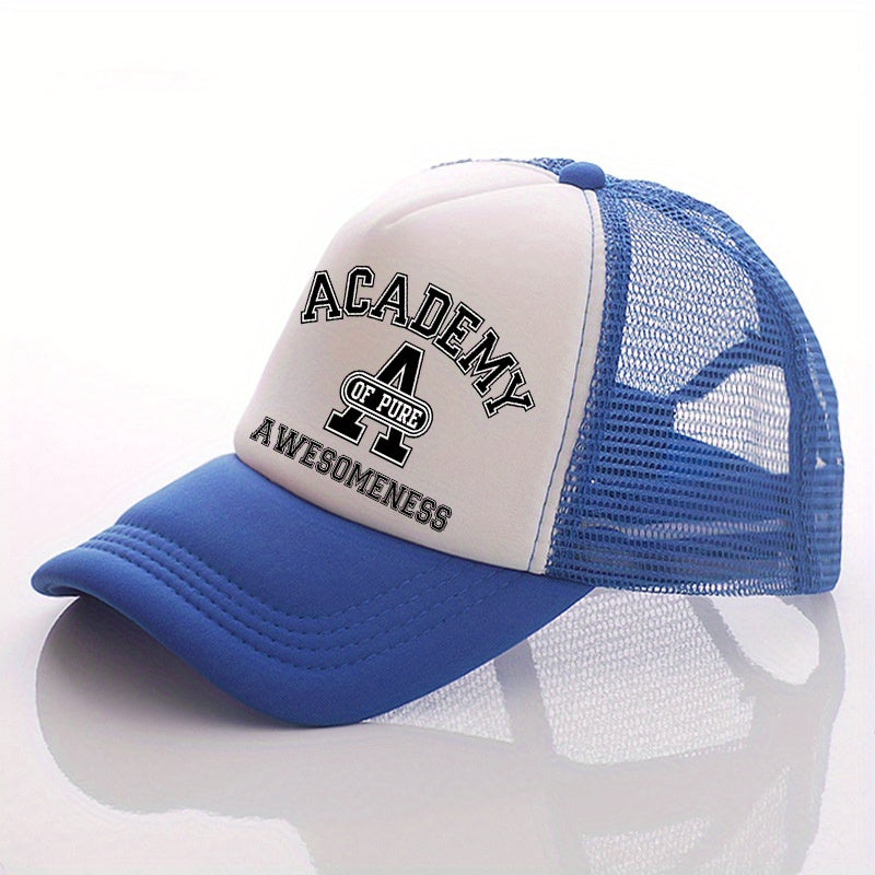 Summer Multicolor Hat Funny ACADEMY AWESOMENESS Letter Print Men's Peaked Cap