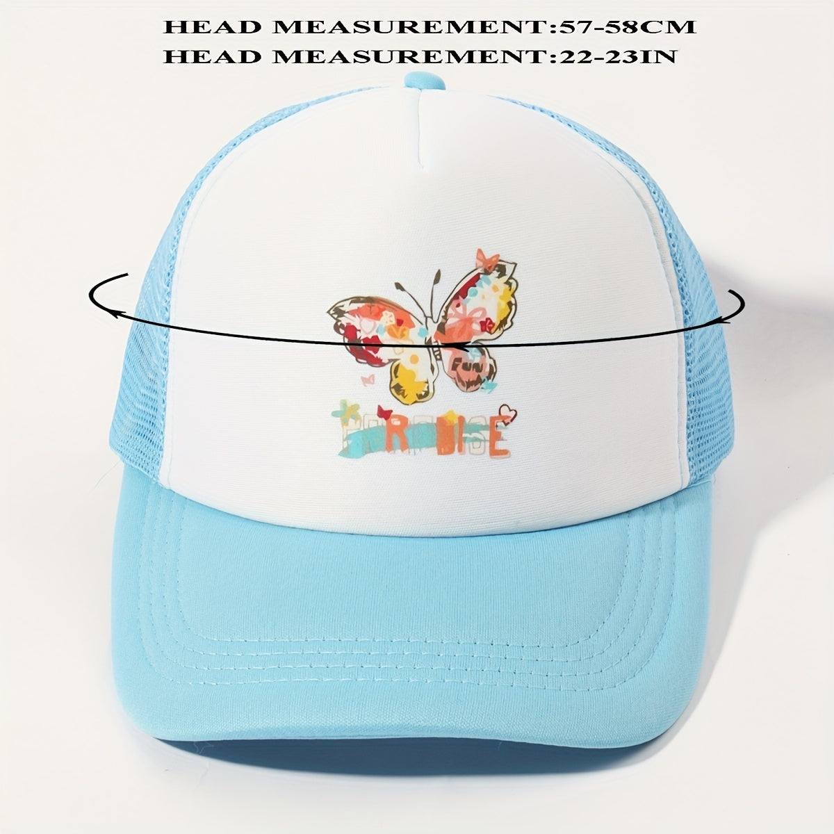 Butterfly Print Trucker Hat & Block Baseball Cap Adjustable Mesh Dad Hats