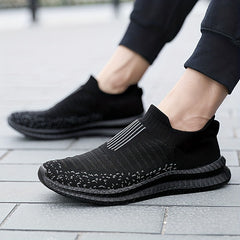 Women's Striped Walking Shoes Outdoor Slip-on Mesh Sneakers