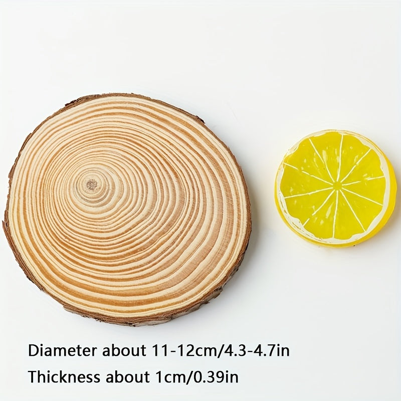 4pcs Natural Wooden Slices Round Wood Circles Tree Slices for DIY Crafts
