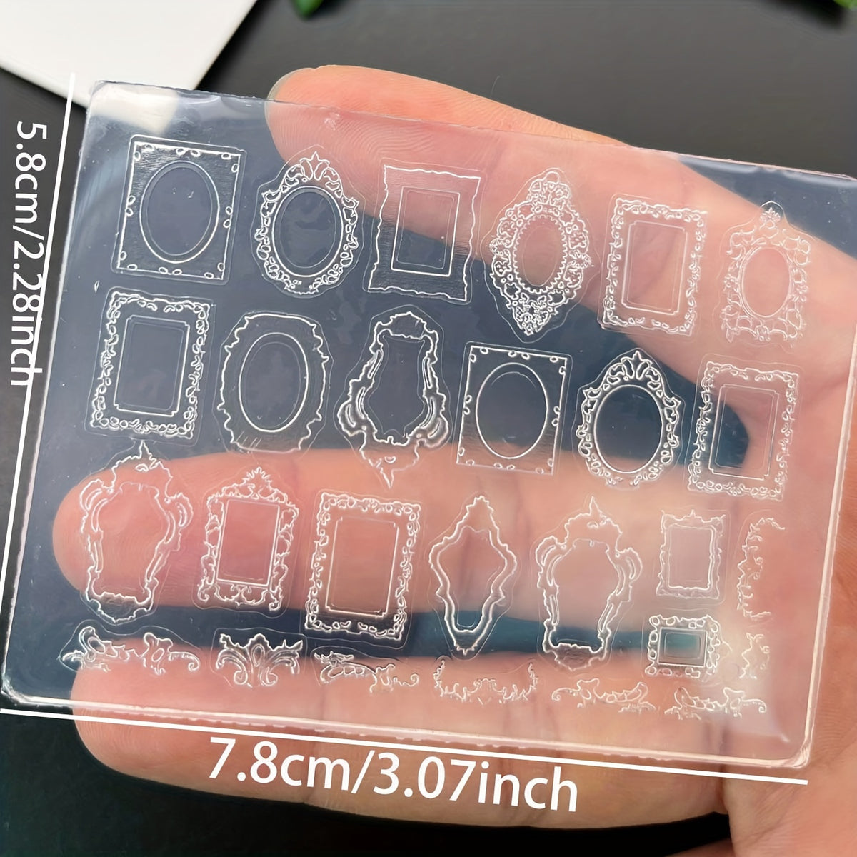 3D Boho Retro Frame Silicone Nail Art Mold DIY Templates