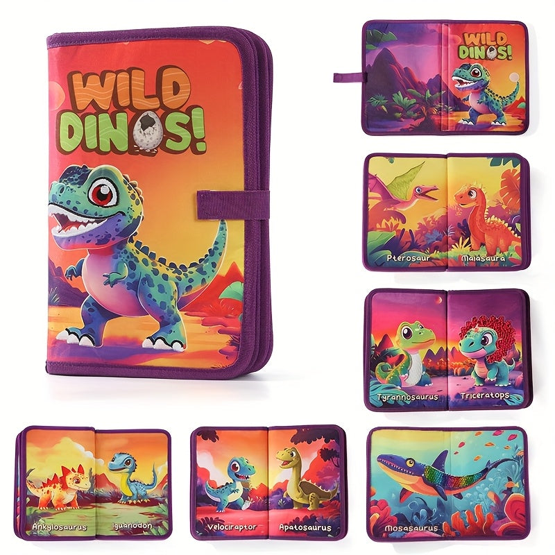 Baby Dino Touch Book Soft Fabric Lifelike Animal Illustrations