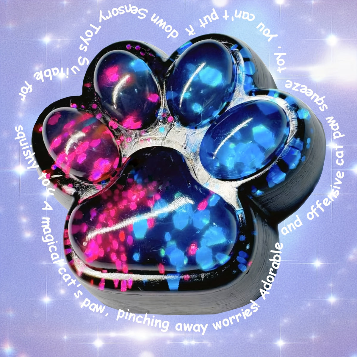 3pcs Galaxy Glitter Cat Paw Taba Squishy Toy Slow Rising Sensory Fidget Toy