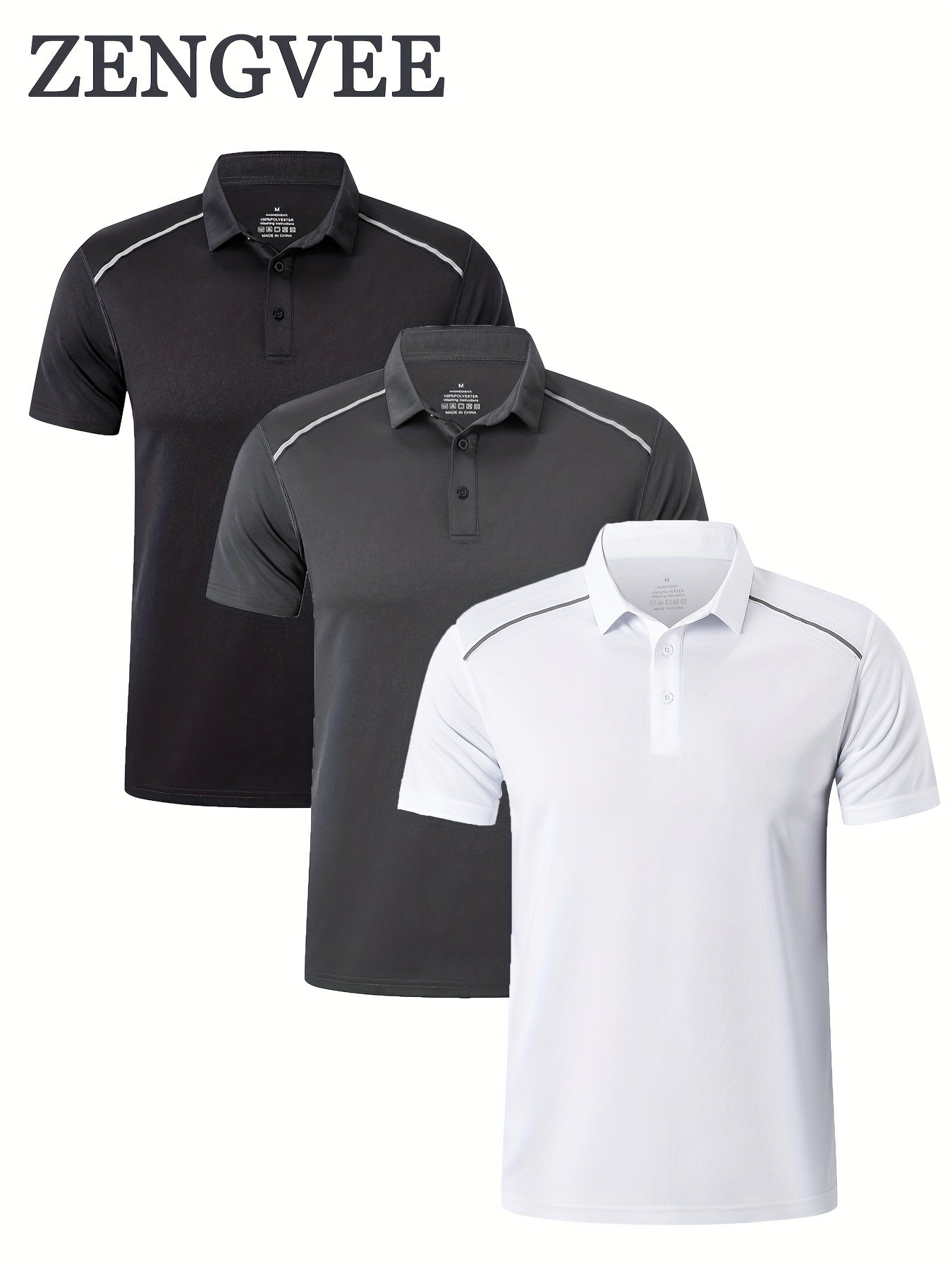 Men's Vintage Polo Shirt Casual Button Up Polo Shirt