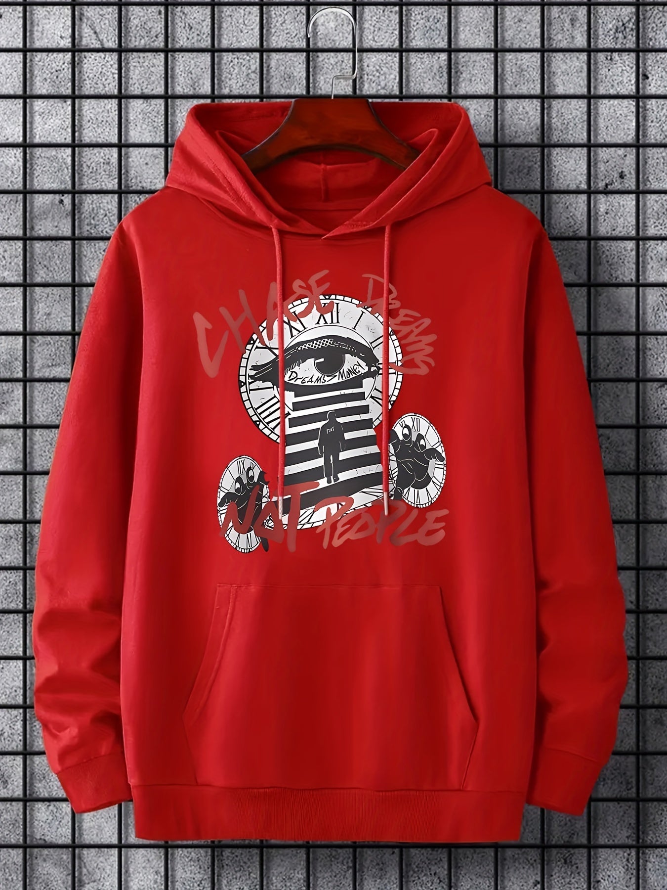 Men's Eye Print Hoodie Long Sleeve Casual Sweatshirt