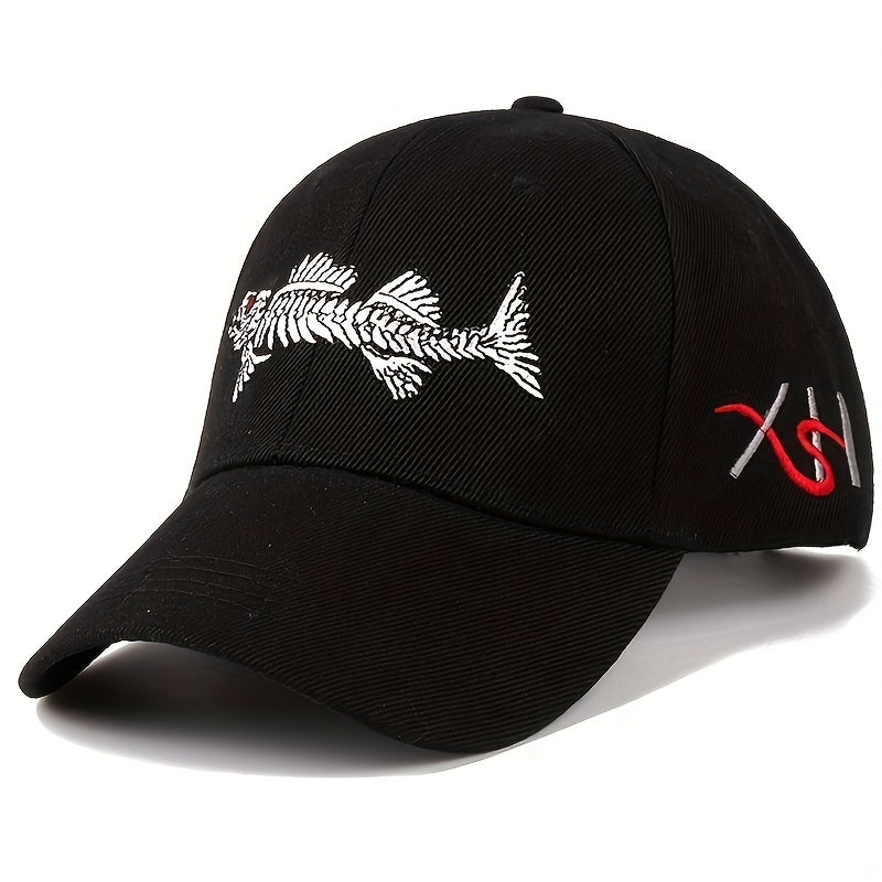 Fish Embroidery Baseball Cap Outdoor Sun Protection Duck Tongue Cap