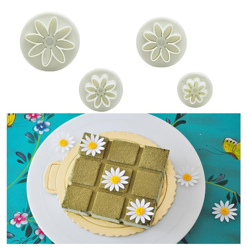 4pcs Flower Fondant Molds for Cake Decorating Baking Tools