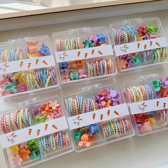 42pcs Candy Hair Accessories Elastic Hair Rope Small Colorful Hair Clip