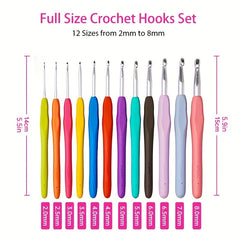 41pcs Soft Handle Crochet Tool Set Sweater Needlework Yarn Knitting Tools