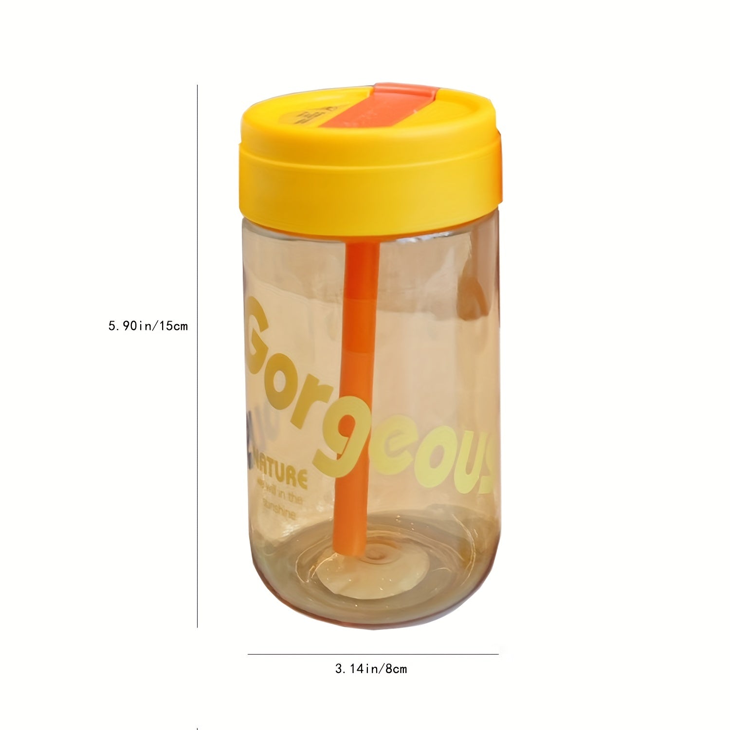 600ml Big Belly Straw Cup Portable Plastic Water Cup for Office Home Outdoor