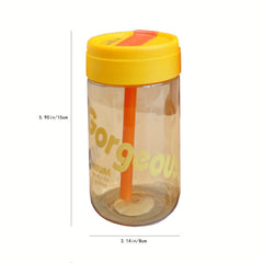 600ml Big Belly Straw Cup Portable Plastic Water Cup for Office Home Outdoor