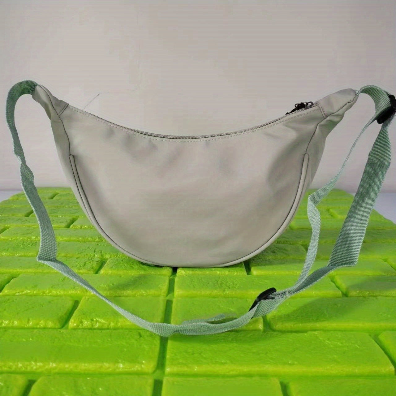 Half Moon Nylon Ladies Belt Bag Solid Crossbody Work Study