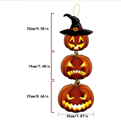 2pcs Halloween Pumpkin Paper Hanging Flag Decoration