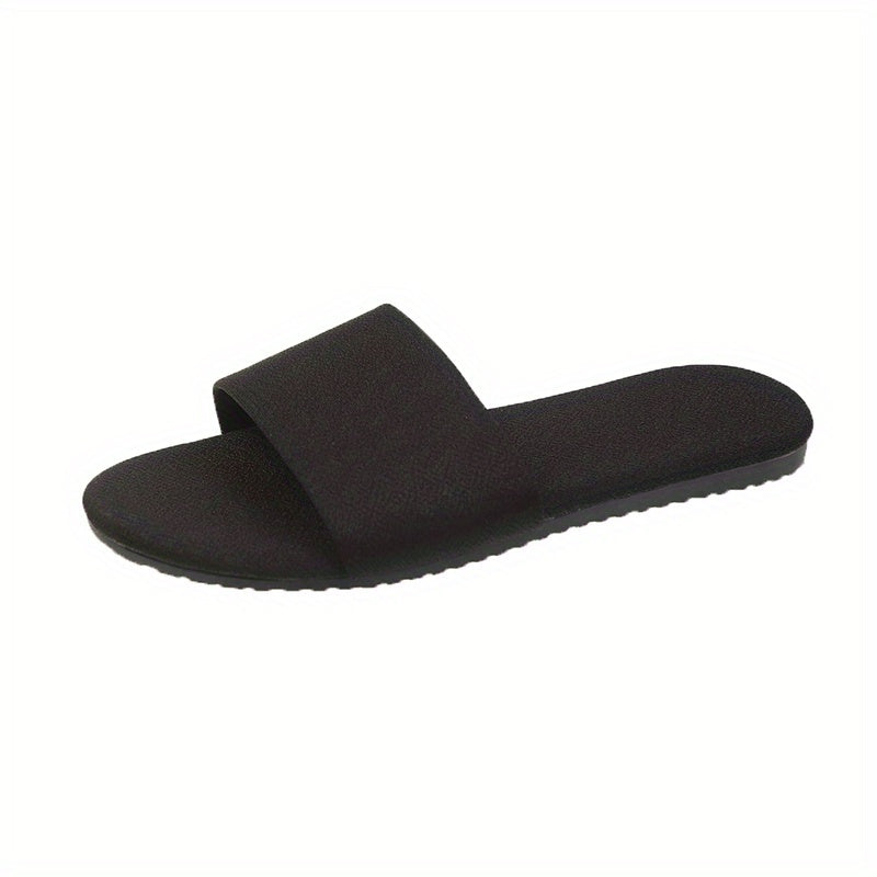 Women's Solid Slides Casual Slip On Flat Beach Shoes Lightweight