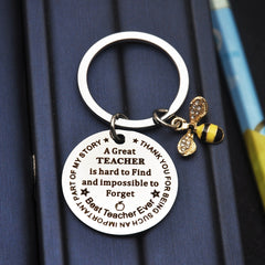 Teacher's Keychain Great Teacher Small Bee Stainless Steel Gift Christmas
