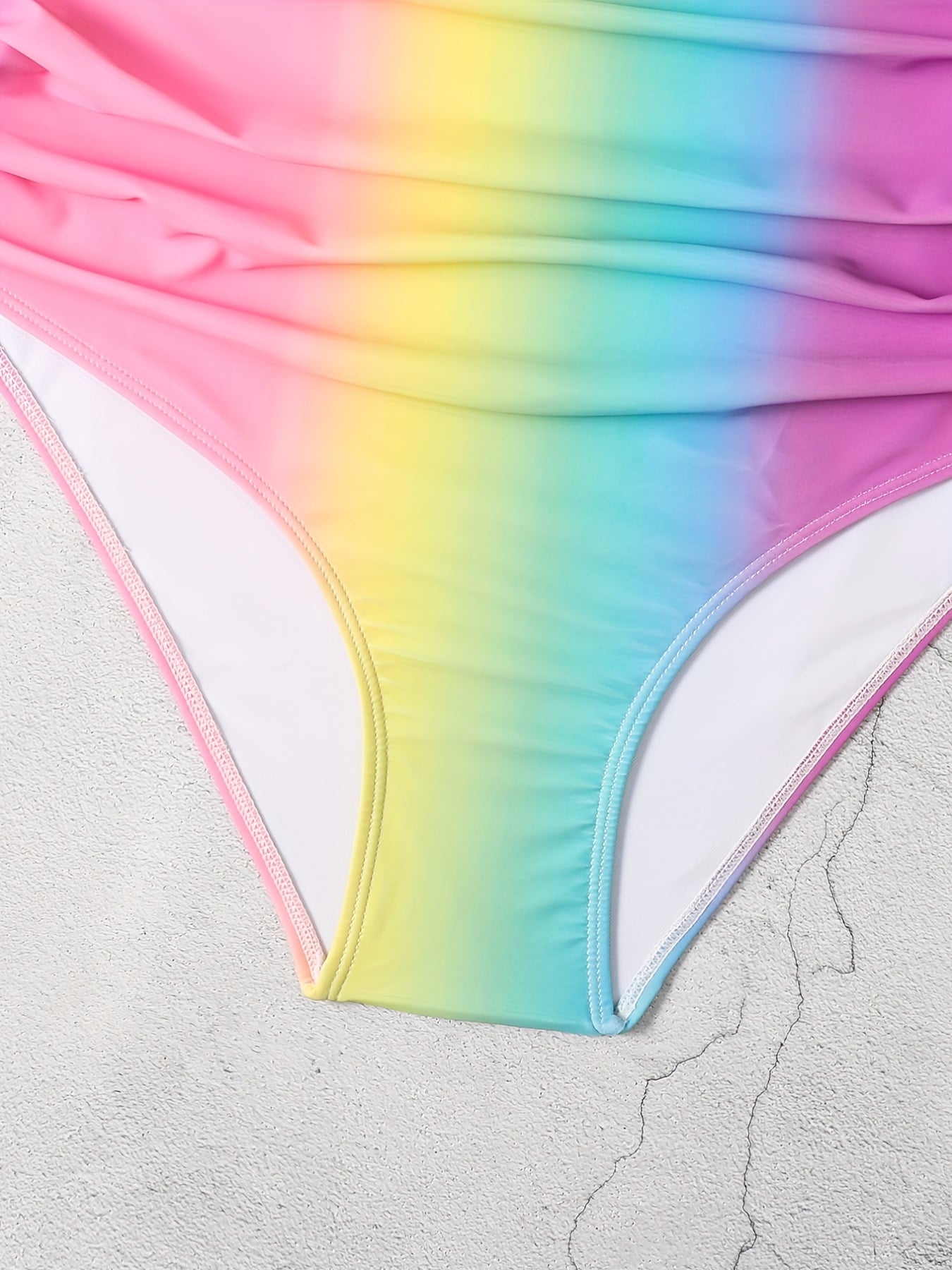 Colorblock Ombre Ruched Bikini Bottoms