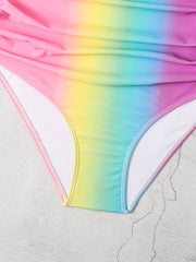 Colorblock Ombre Ruched Bikini Bottoms