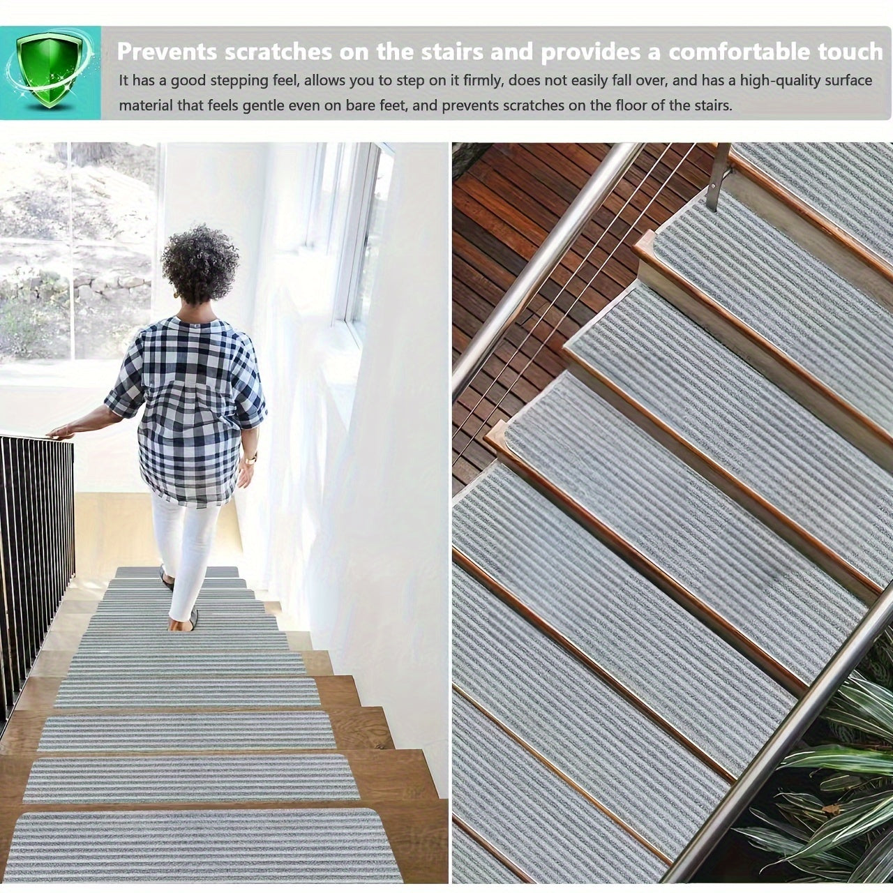 15pcs Stair Treads Non Slip for Wooden Steps Indoor Peel & Stick