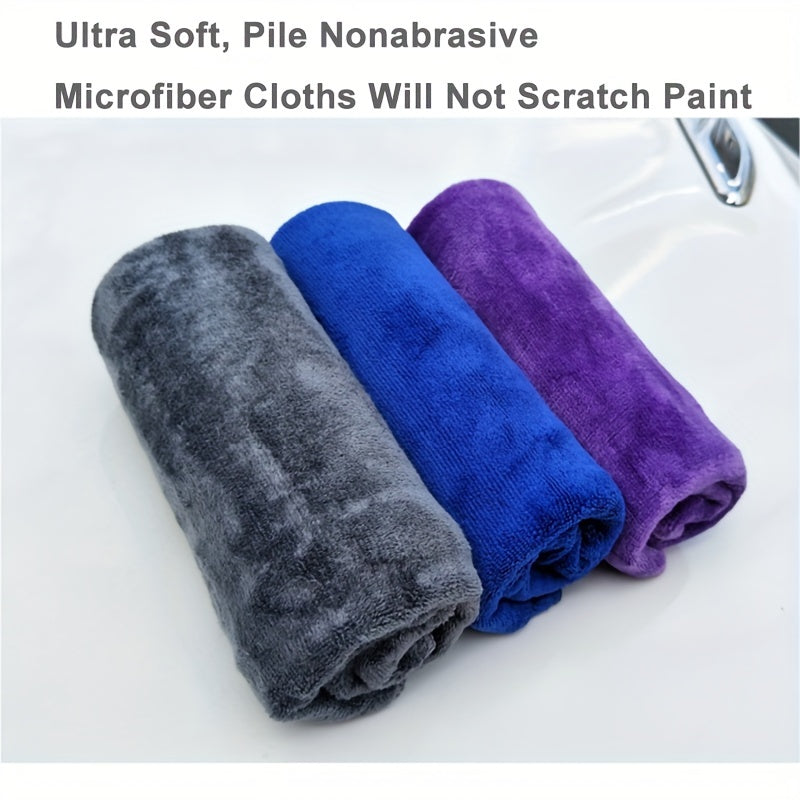 5pcs 30x70cm Soft Microfiber Car Wash Towel - No Scratch