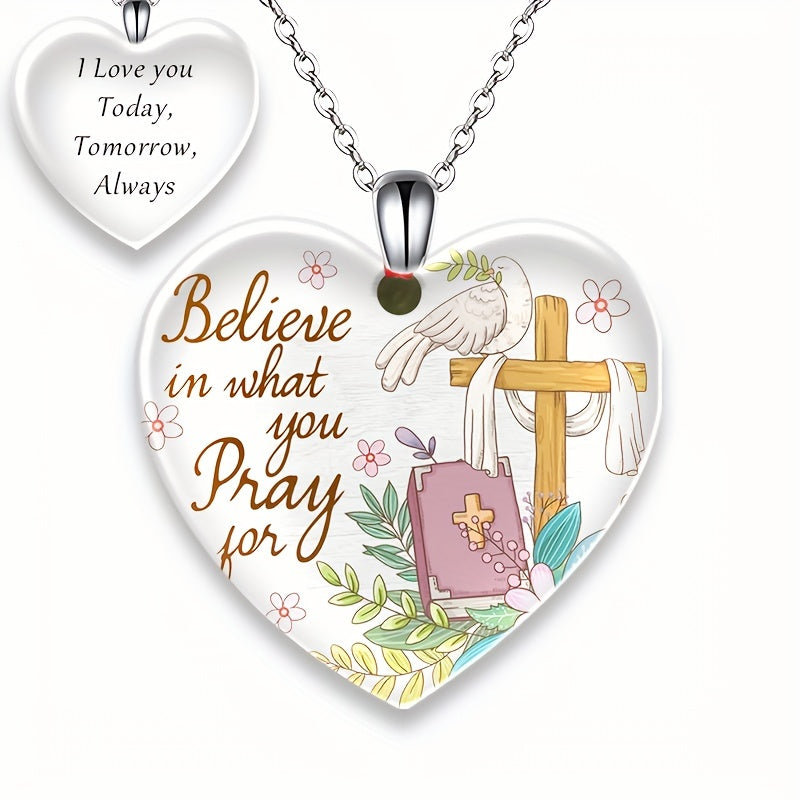 Crystal Heart Pendant Alphabet Necklace Holiday Gift