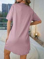Casual Pajama Dress Short Sleeve Loose Sleepwear