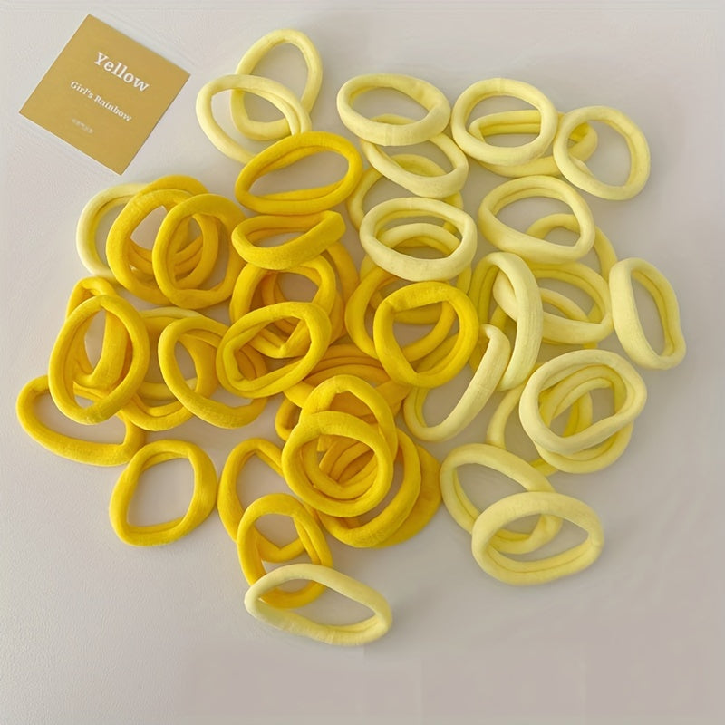50pcs Thick Seamless Hair Elastics Ties Stretchy Rubber Bands Ponytail Holder
