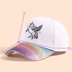 Summer Unicorn Kids Baseball Cap Embroidered Peaked Sun Hat
