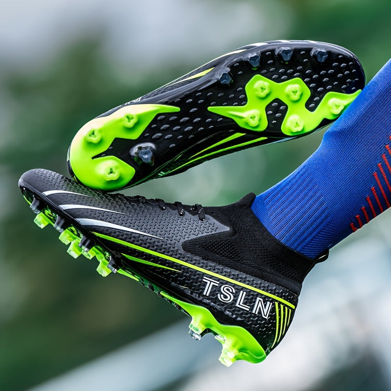 Boy's High Top Spiked Football Cleat - Non Slip and Breathable