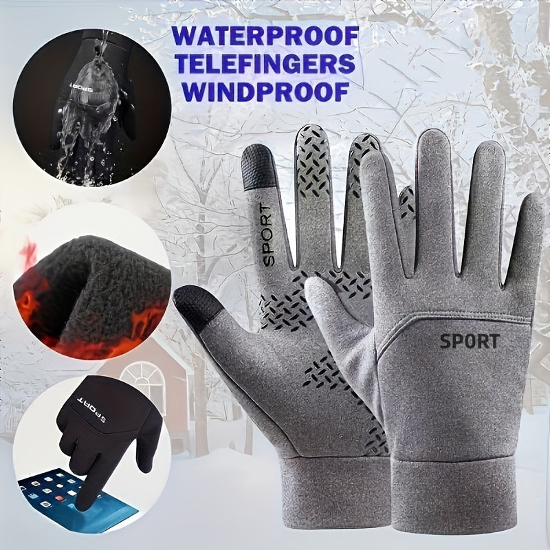 Winter Warm Thickened Gloves Windproof Waterproof Anti slip Touch Screen