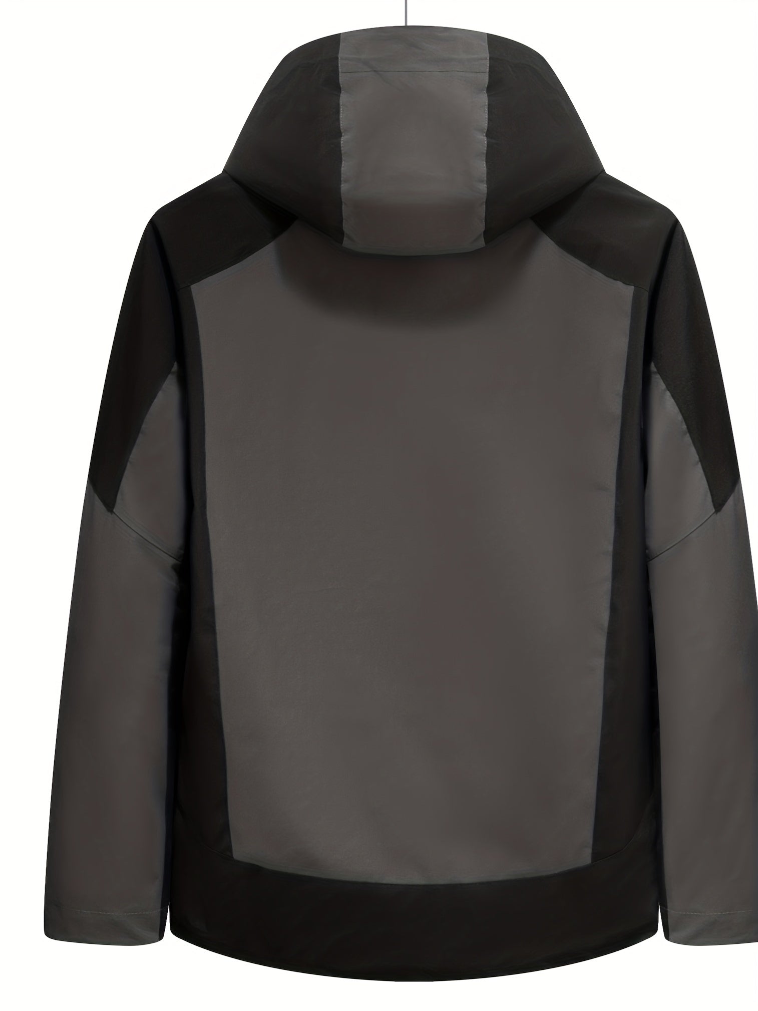  Colorblock Zip Up Long Sleeve Outdoor Hooded Jacket