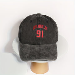 Los Angeles 91 Baseball Cap Washed Distressed Unisex Dad Hat