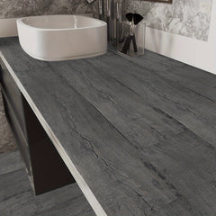 10pcs Grey Wood Peel and Stick Tiles - Waterproof for Bathrooms and Kitchens