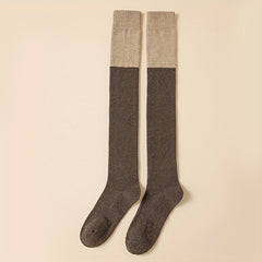 3 Pairs Colorblock Thigh High Socks Women's Stockings