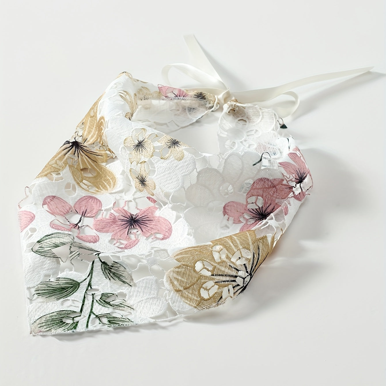 Crocheted Flower Triangle Headband - Pastoral Style Hair Accessory