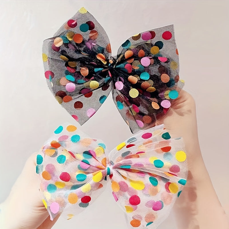 3pcs Mesh Polka Dot Headband Hair Clip Lace Hair Accessories