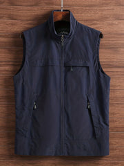 Men's Zipper Pockets Cargo Vest for Outdoor Activities