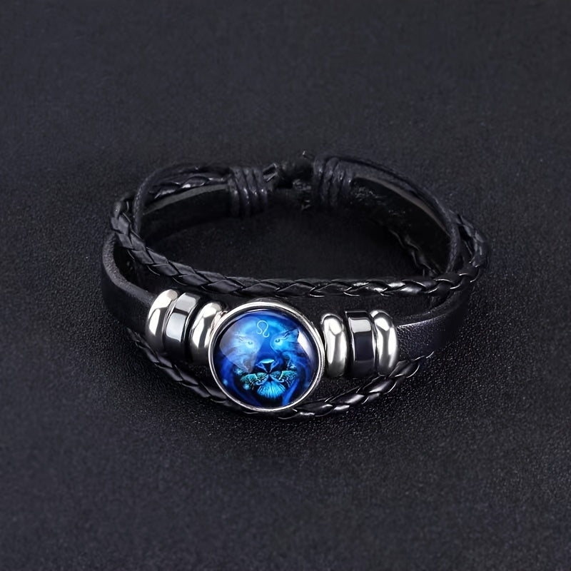 Zodiac Charm Bracelet Multilayer Leather Bangle