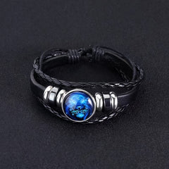 Zodiac Charm Bracelet Multilayer Leather Bangle