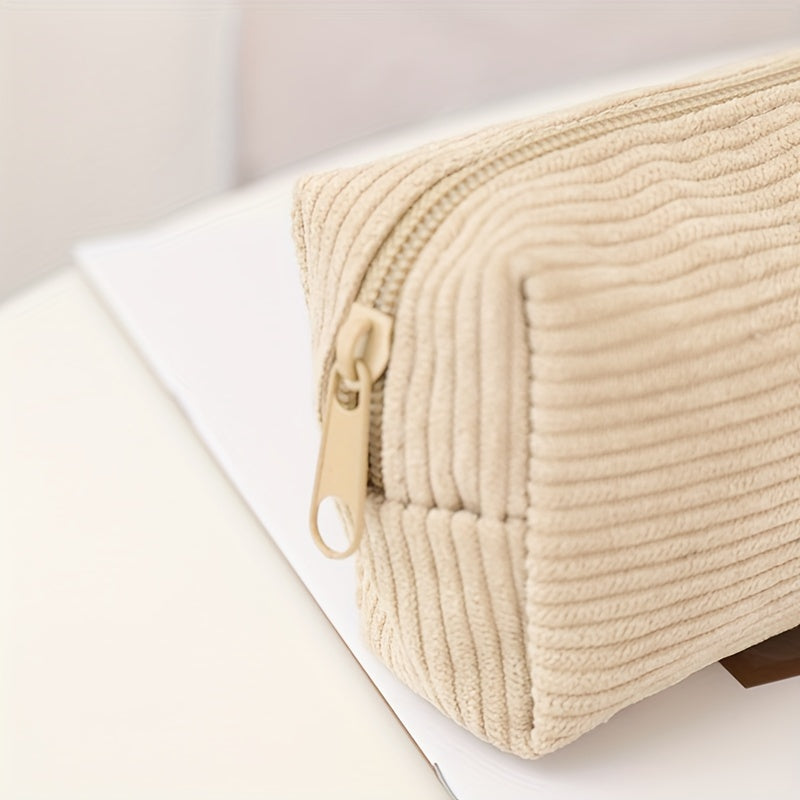 Cartoon Corduroy Pencil Case Organizer