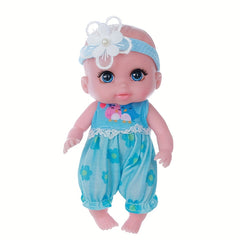 6 Inch Mini Reborn Dolls Soft PVC Toys Realistic Features Mixed Colors