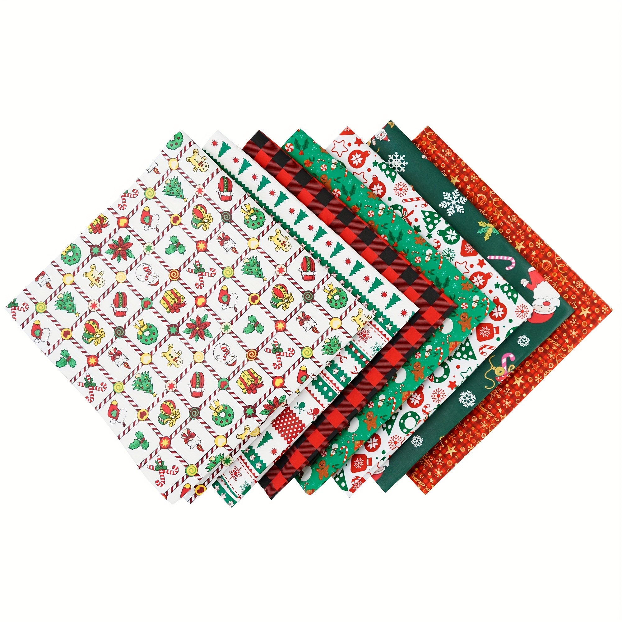 7pcs Halloween Christmas Patchwork Cotton Quilting Fabric